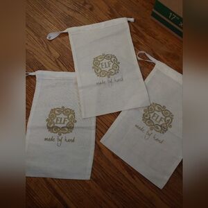 ELF White and Gold Handmade Pouches